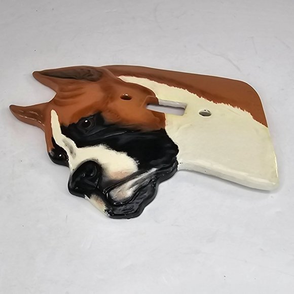 Vintage Boxer Dog Light Switch Cover Face Plate Ceramic Signed 88 - Picture 5 of 8